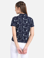 KOTTY Casual Half Sleeve Printed Women Multicolor Top 