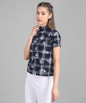 KOTTY Casual Printed Women Blue Top 