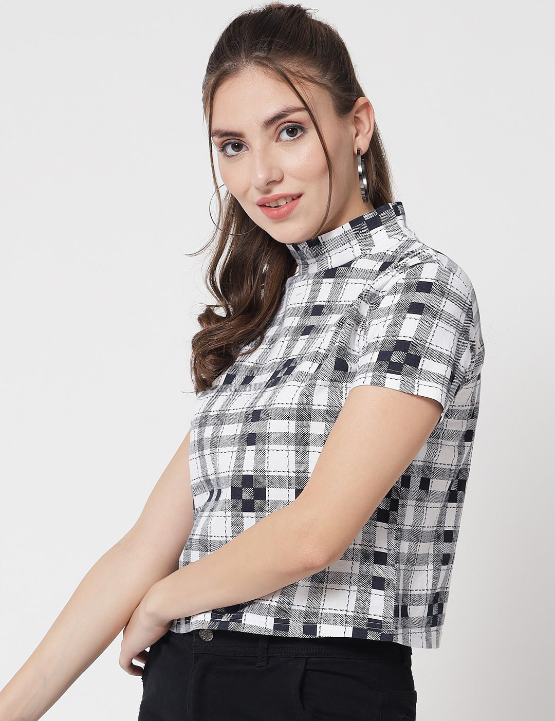 KOTTY Casual Checkered Women White Top 