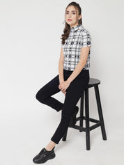 KOTTY Casual Checkered Women White Top 