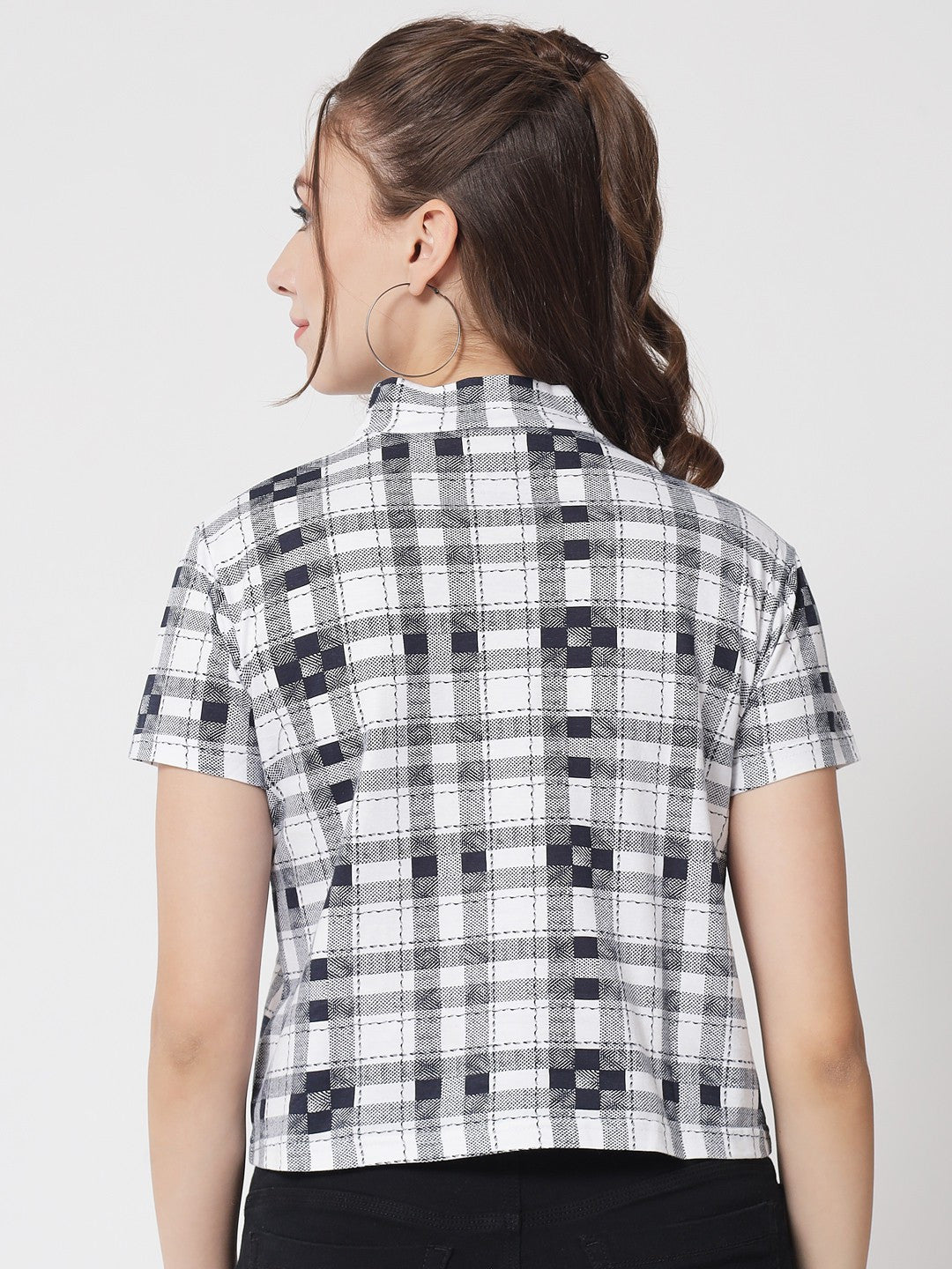 KOTTY Casual Checkered Women White Top 