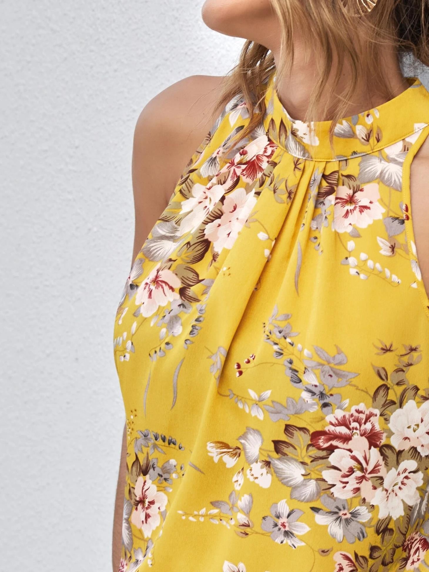 KOTTY Casual Printed Women Yellow Top 