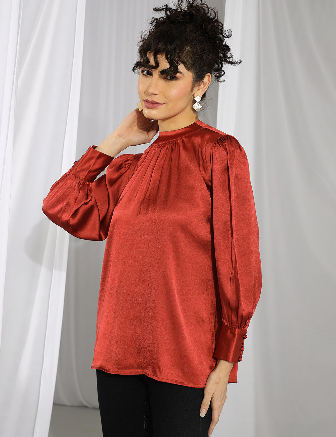 KOTTY Casual Solid Women Brown Top 