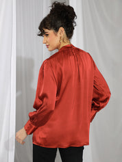 KOTTY Casual Solid Women Brown Top 