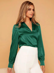 KOTTY Casual Solid Women Green Top 