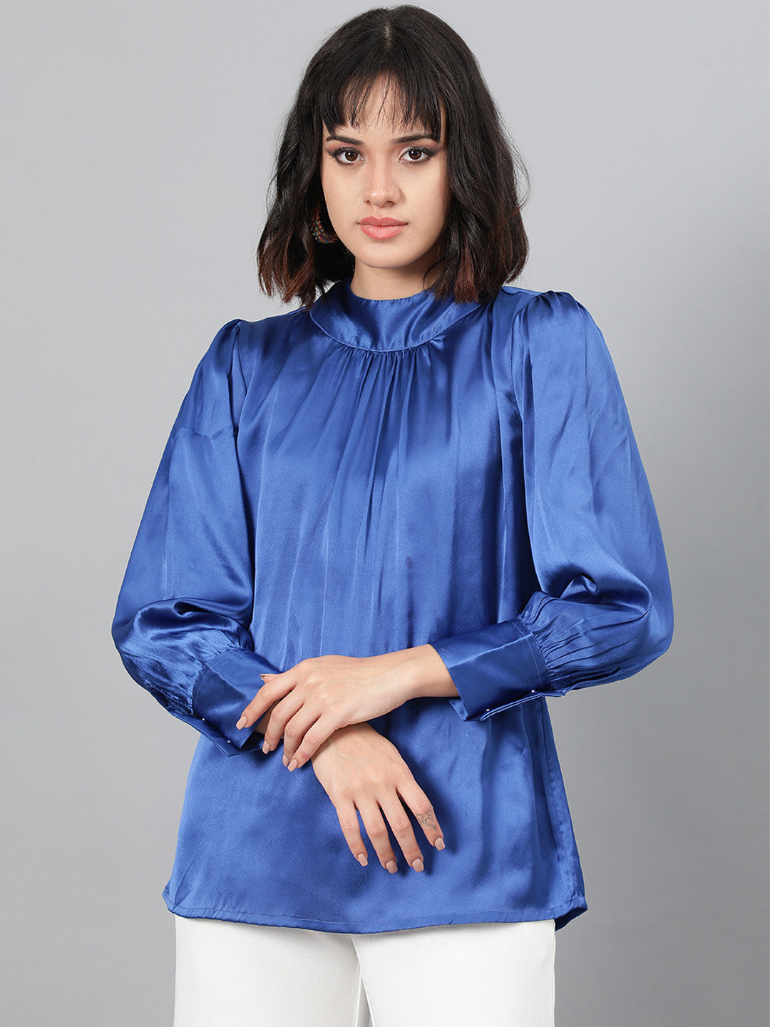 KOTTY Casual Solid Women Blue Top 