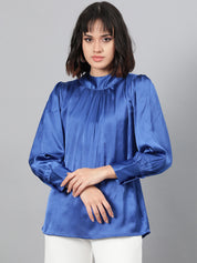 KOTTY Casual Solid Women Blue Top 