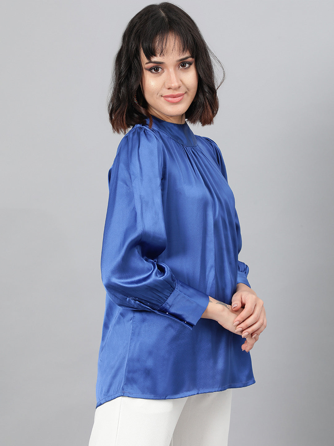 KOTTY Casual Solid Women Blue Top 