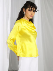 KOTTY Casual Solid Women Yellow Top 