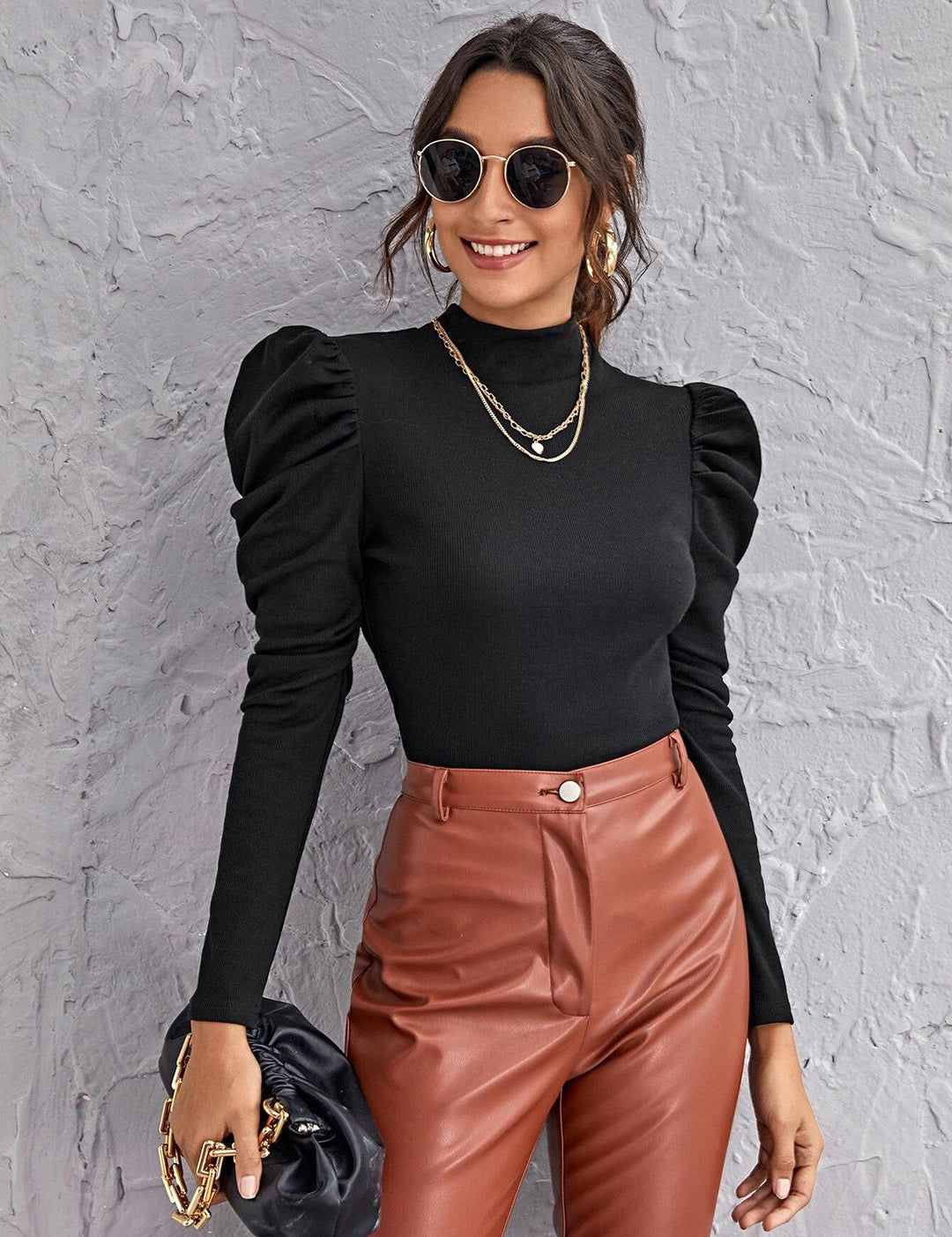 KOTTY Casual Solid Women Black Top 