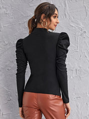 KOTTY Casual Solid Women Black Top 