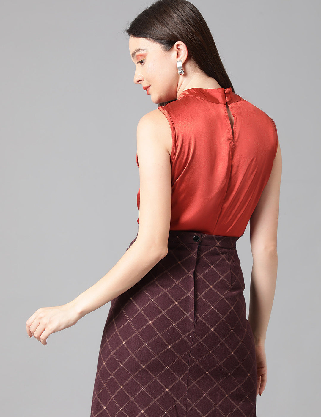 KOTTY Casual Solid Women Brown Top 