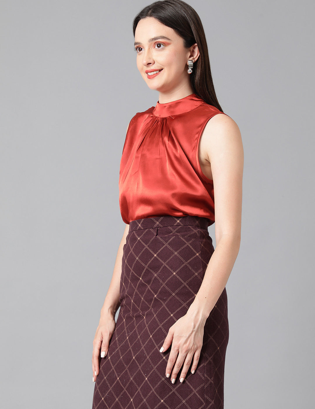 KOTTY Casual Solid Women Brown Top 
