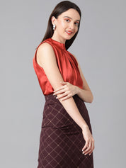 KOTTY Casual Solid Women Brown Top 