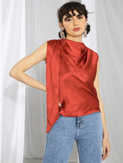 KOTTY Casual Solid Women Brown Top 