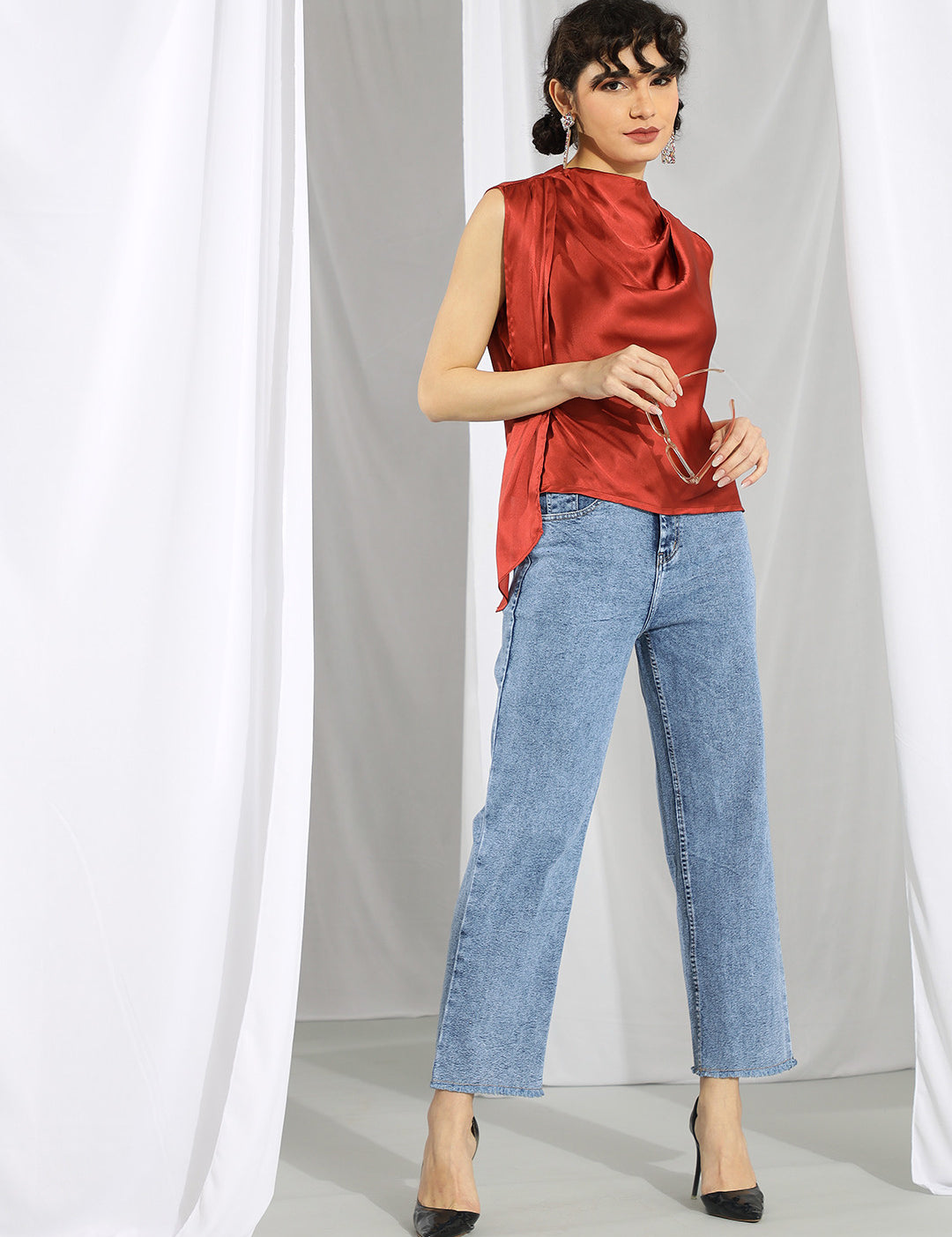 KOTTY Casual Solid Women Brown Top 