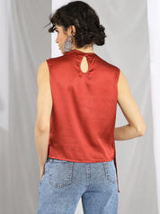 KOTTY Casual Solid Women Brown Top 