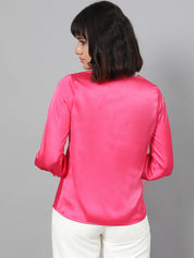 KOTTY Casual Solid Women Pink Top 