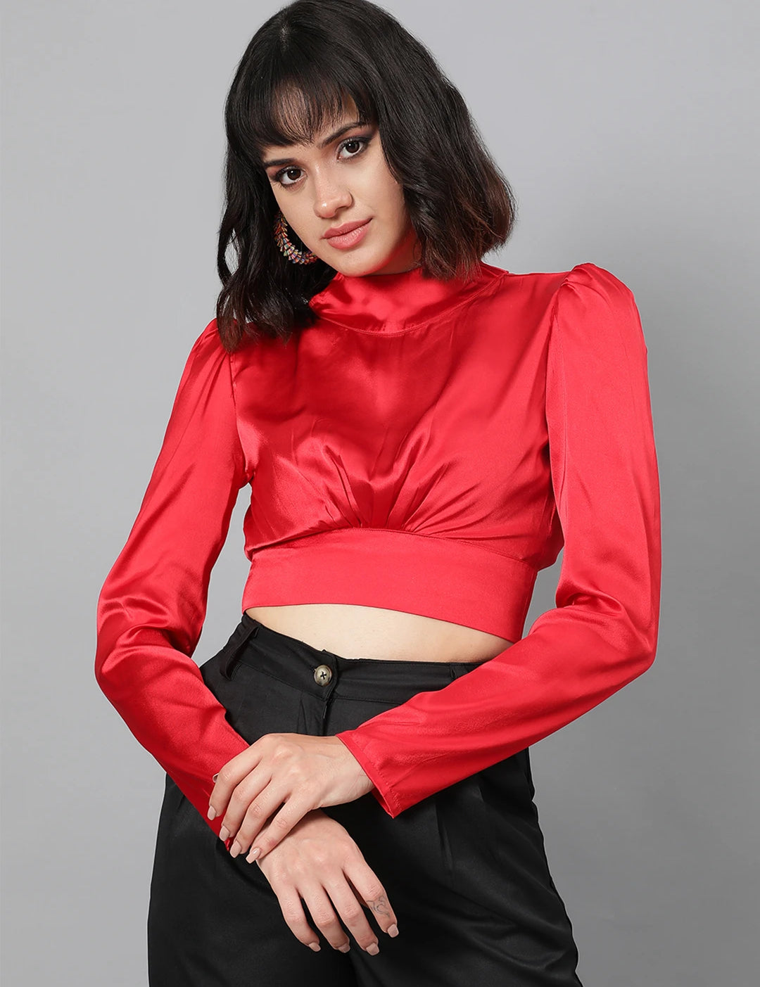 KOTTY Casual Solid Women Red Top 