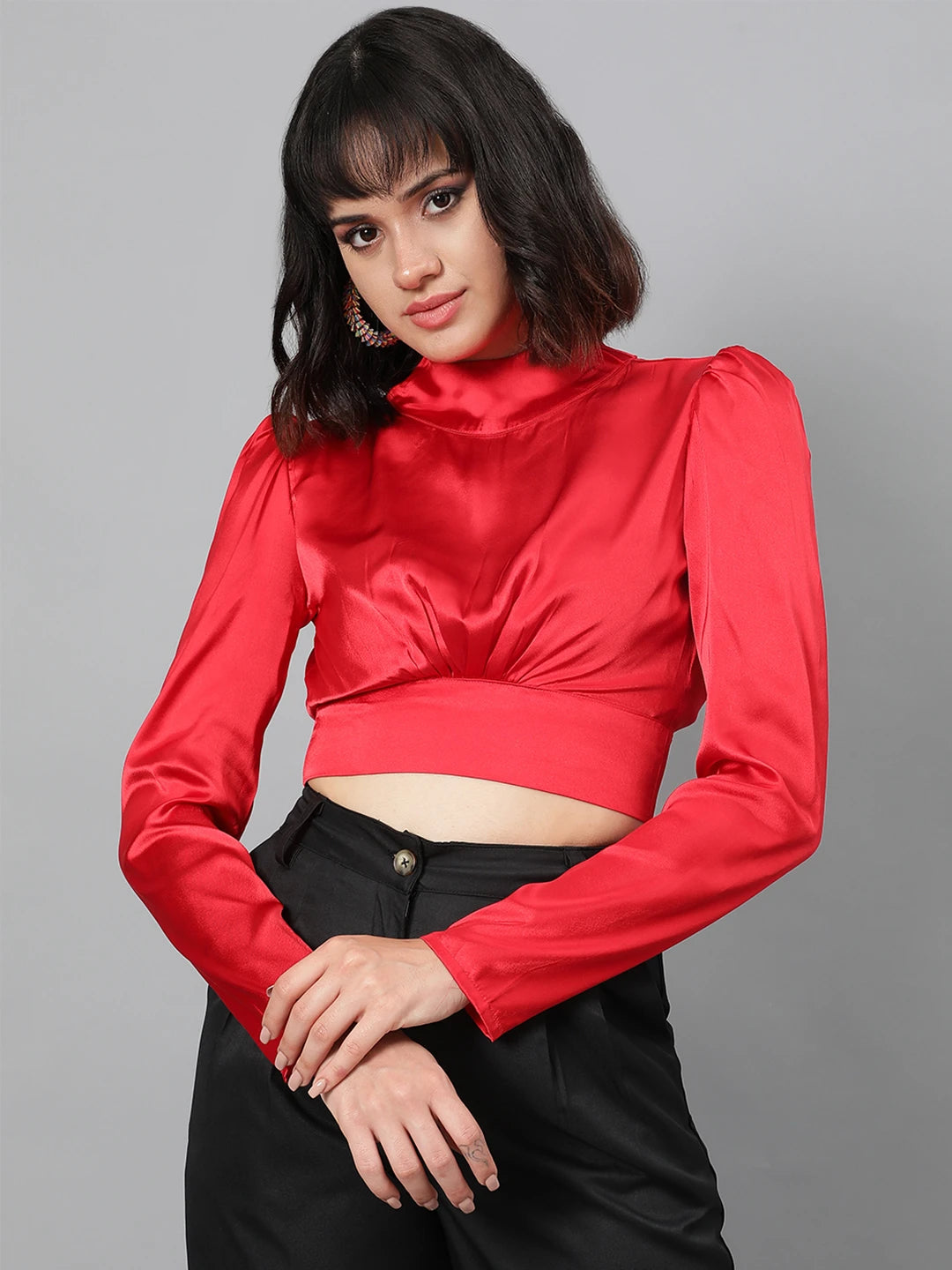 KOTTY Casual Solid Women Red Top 