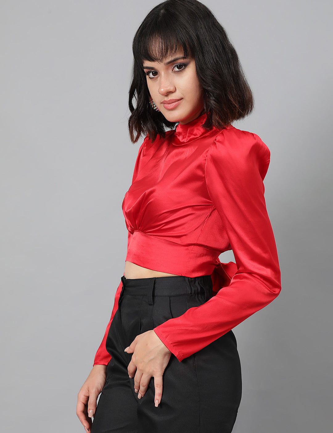 KOTTY Casual Solid Women Red Top 