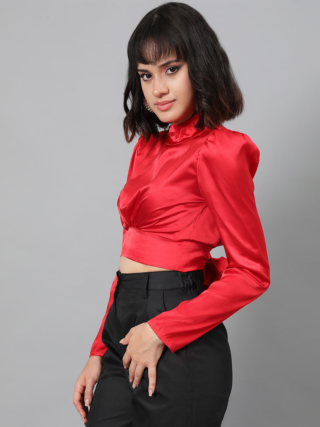 KOTTY Casual Solid Women Red Top 