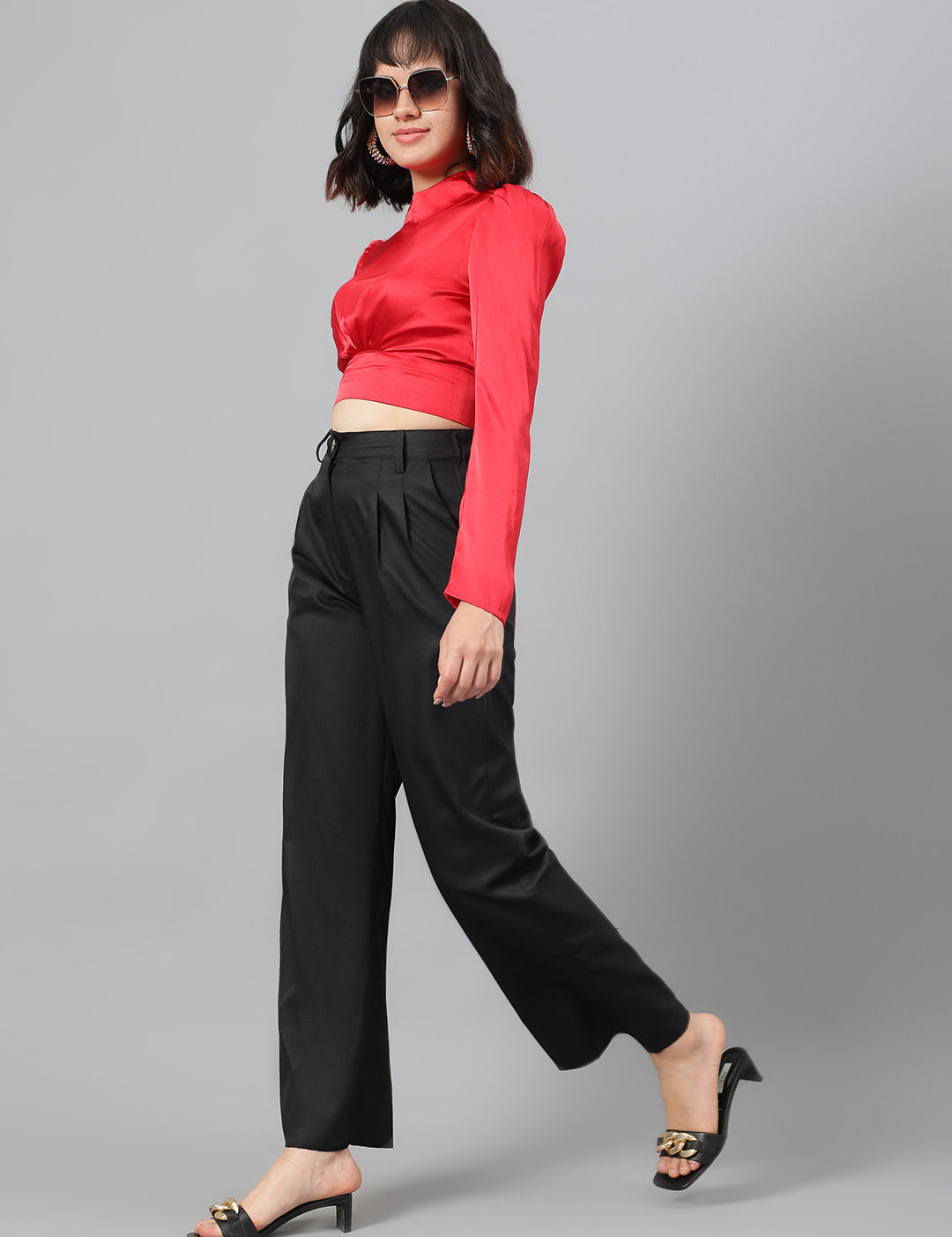 KOTTY Casual Solid Women Red Top 