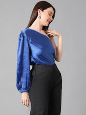 KOTTY Casual Solid Women Blue Top 