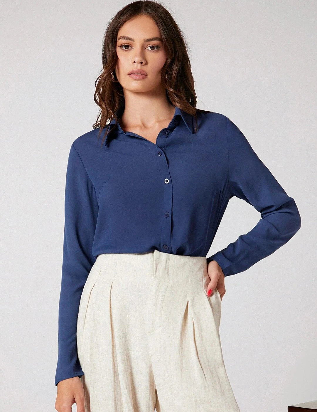 KOTTY Casual Solid Women Blue Top 