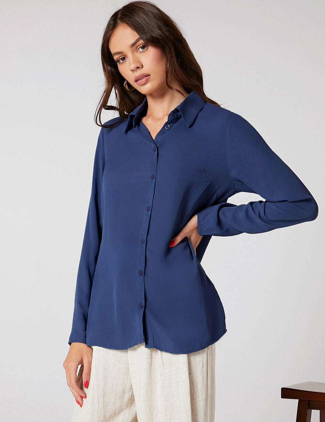 KOTTY Casual Solid Women Blue Top 