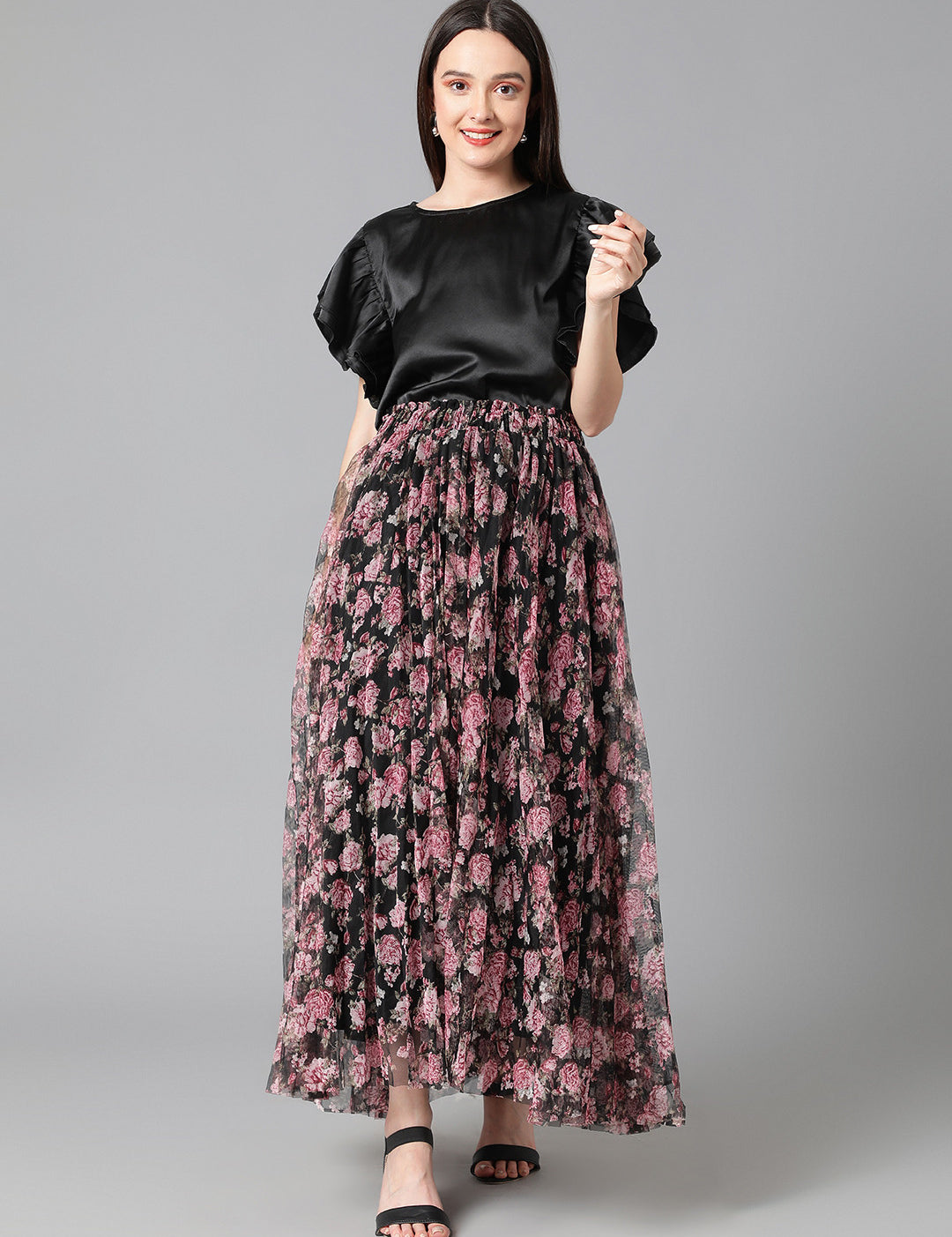 KOTTY Casual Solid Women Black Top 