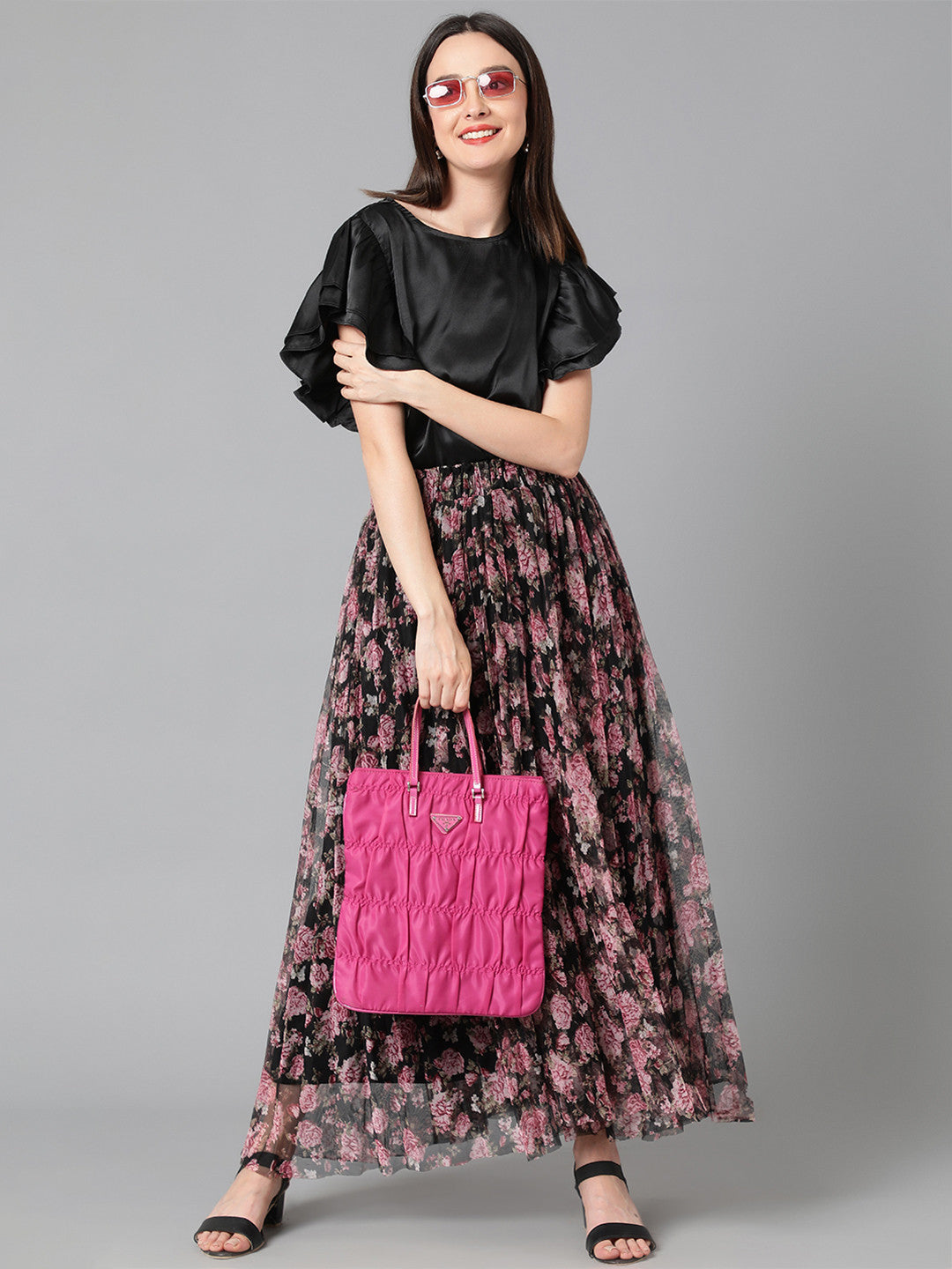 KOTTY Casual Solid Women Black Top 