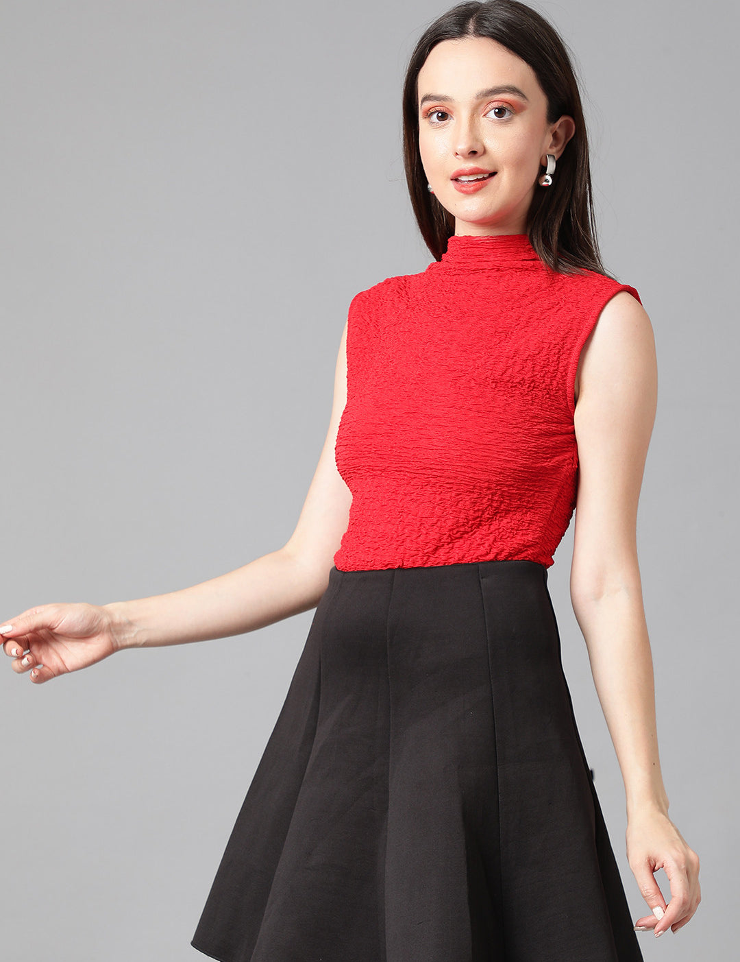 KOTTY Casual Solid Women Red Top 
