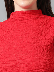 KOTTY Casual Solid Women Red Top 