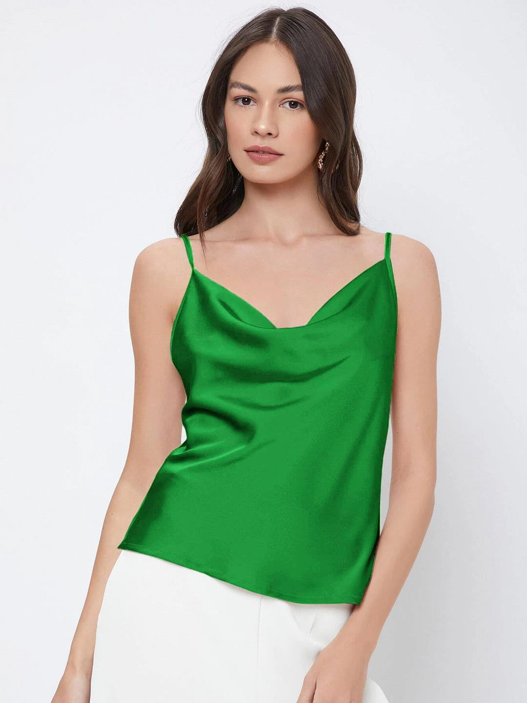 KOTTY Party Solid Women Green Top 