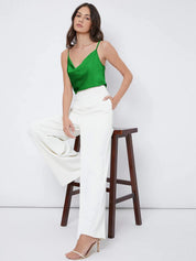 KOTTY Party Solid Women Green Top 