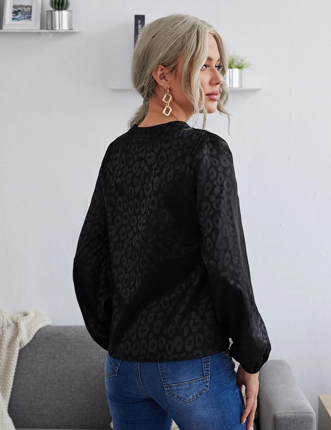 KOTTY Casual Printed Women Black, Grey Top 