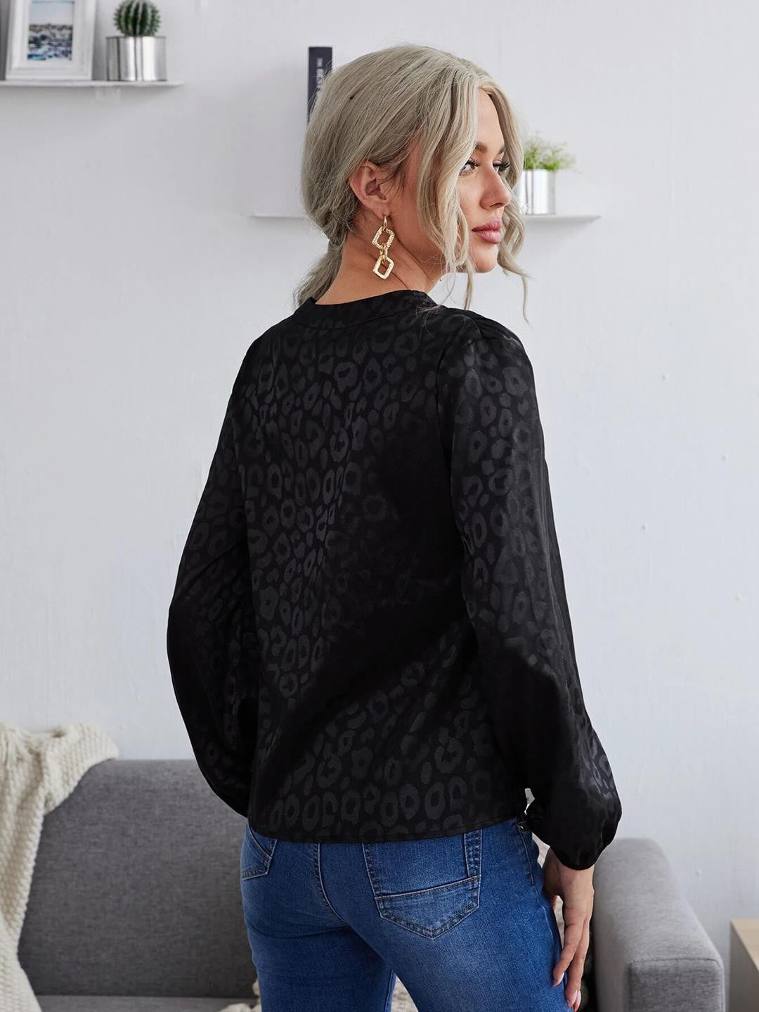 KOTTY Casual Printed Women Black, Grey Top 