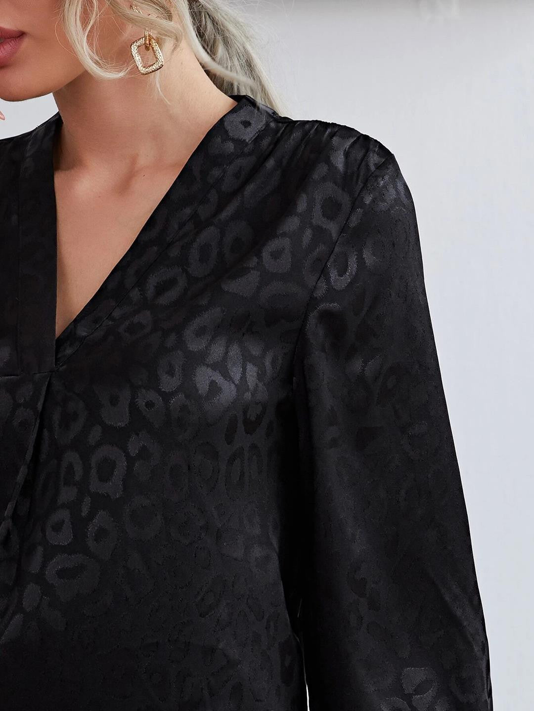 KOTTY Casual Printed Women Black, Grey Top 