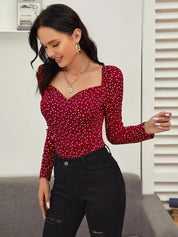 KOTTY Casual Printed Women Maroon Top 