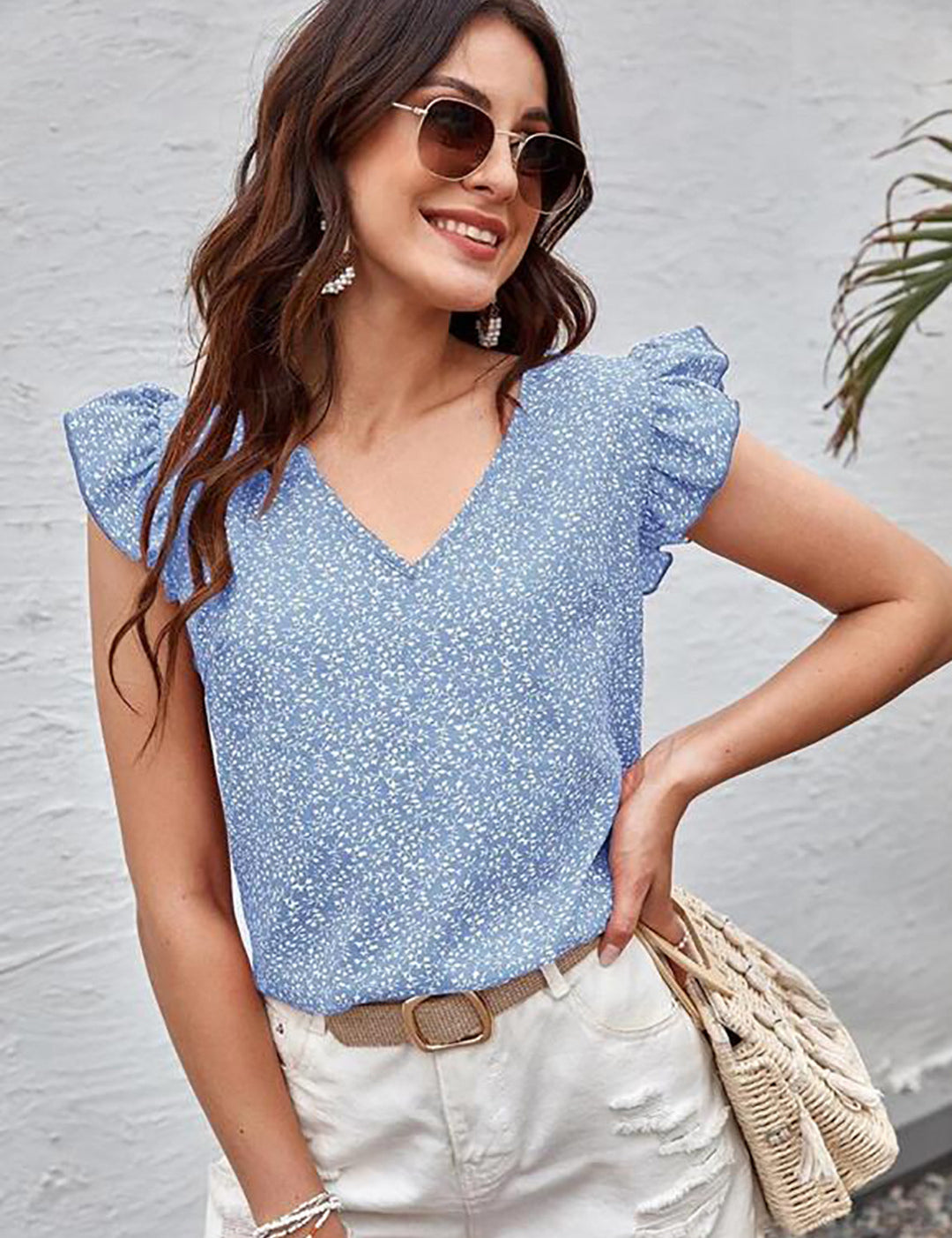 KOTTY Casual Printed Women Blue Top 