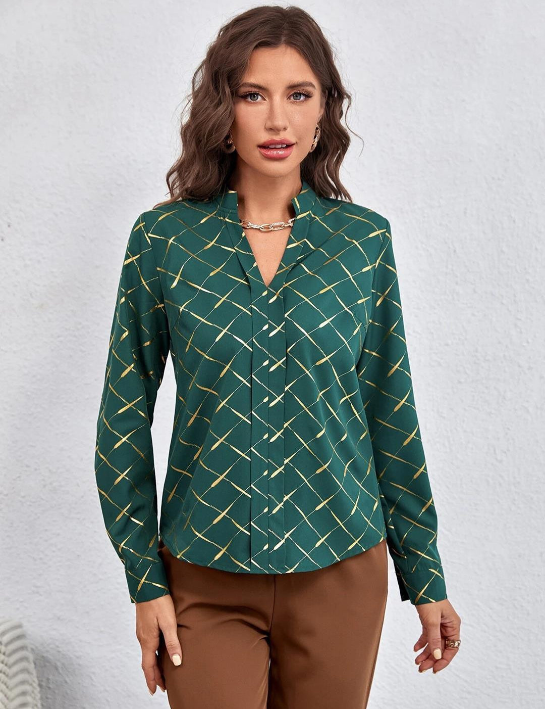 KOTTY Casual Printed Women Dark Green, Yellow Top 