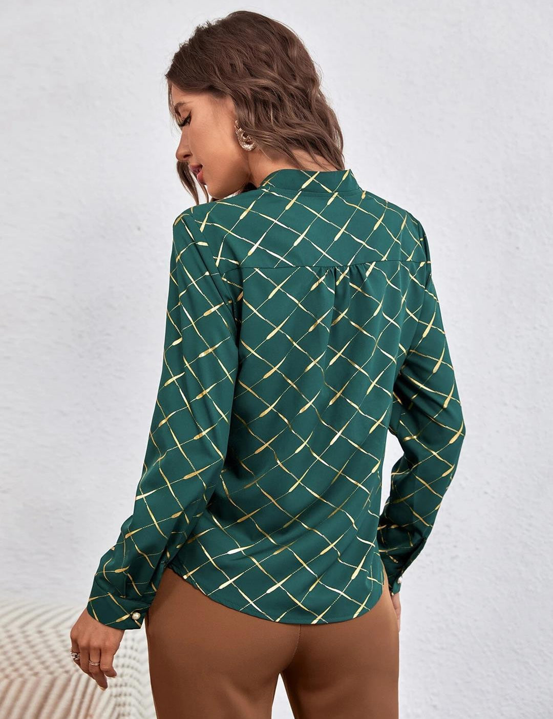 KOTTY Casual Printed Women Dark Green, Yellow Top 
