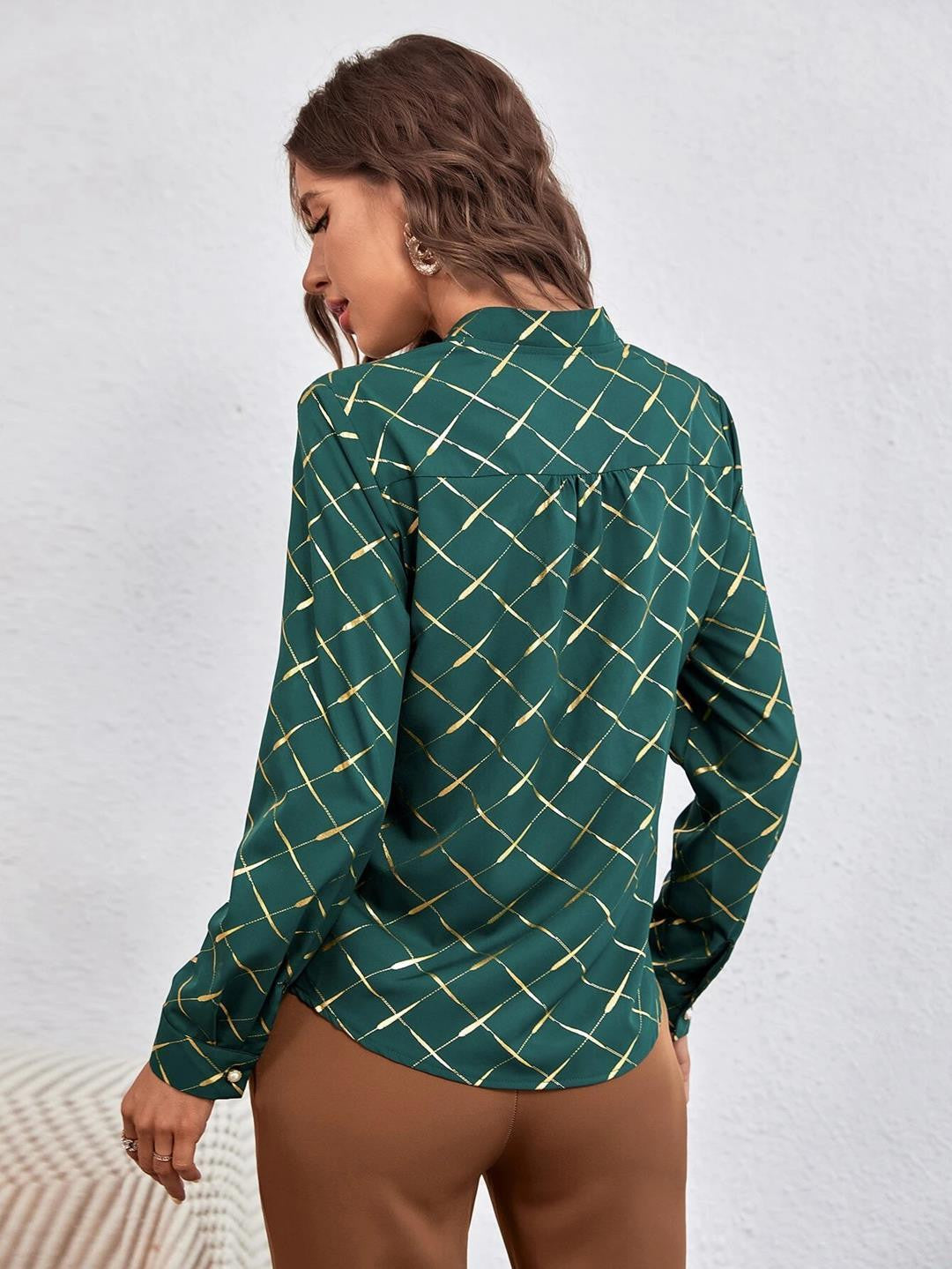 KOTTY Casual Printed Women Dark Green, Yellow Top 