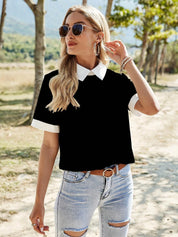 KOTTY Casual Solid Women Black, White Top 
