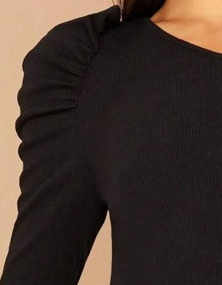 KOTTY Casual Solid Women Black Top 