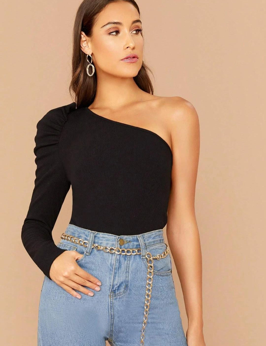 KOTTY Casual Solid Women Black Top 