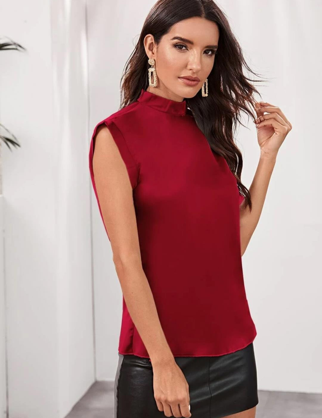 KOTTY Casual Solid Women Maroon Top 