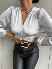 KOTTY Casual Solid Women Grey Top 