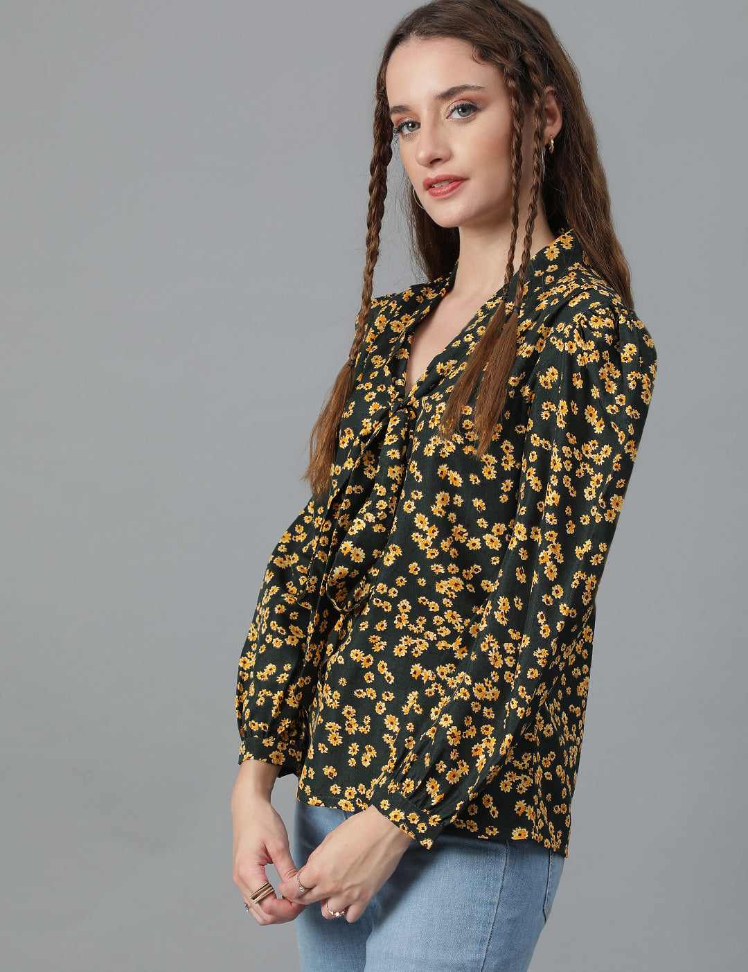 KOTTY Womens Satin Full Sleeves Solid Top